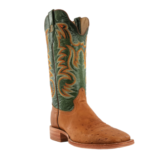 R Watson New Arrivals Men's Smooth Ostrich Wide Square 13"- ANTIQUE SADDLE BRUCIATO