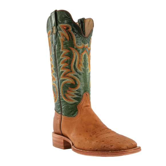 R Watson New Arrivals Men's Smooth Ostrich Wide Square 13"- ANTIQUE SADDLE BRUCIATO