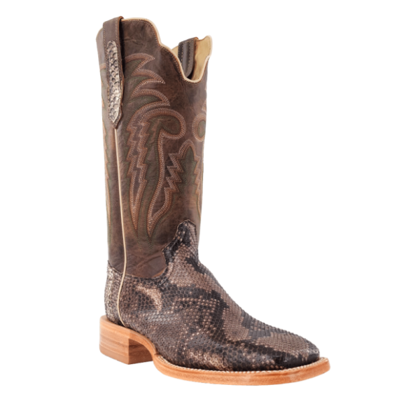 R Watson New Arrivals Men's Python Belly Wide Square 13"- RUSTIC