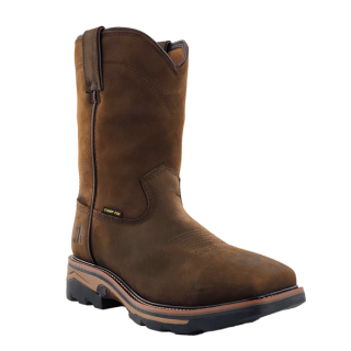 R Watson New Arrivals Men's Cowhide Wide Square 10" Composite Toe / Waterproof Work Boot - DARK EARTH
