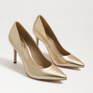 Sam Edelman | Men's Hazel Pointed Toe Heel-Gold Leaf Leather