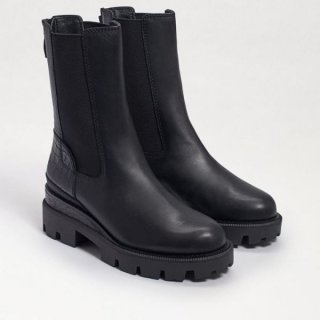 Sam Edelman | Men's Genia Lug Sole Chelsea Boot-Black Leather