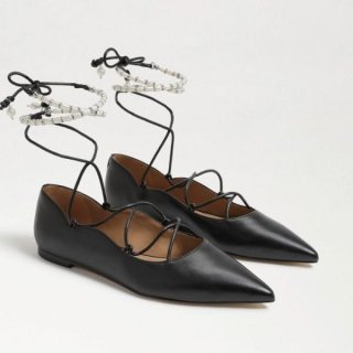 Sam Edelman | Men's Winslet Lace Up Pointed Toe Flat-Black Leather
