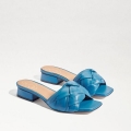 Sam Edelman | Men's Lena Block Heel Slide Sandal-Blue Leather