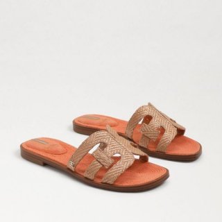 Sam Edelman | Men's Bay Raffia Slide Sandal-Natural/Sunset Orange