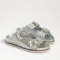 Sam Edelman | Men's Oaklyn Embezzled Slide Sandal-Silver