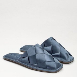 Sam Edelman | Men's Rhys Woven Satin Slipper-Blue Shadow