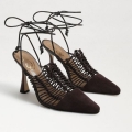 Sam Edelman | Men's Trinity Ankle Strap Pointed Toe Pump-Caviar Brown Suede