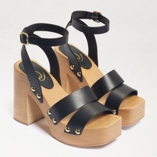 Sam Edelman | Men's Angela Platform Heeled Sandal-Black Leather