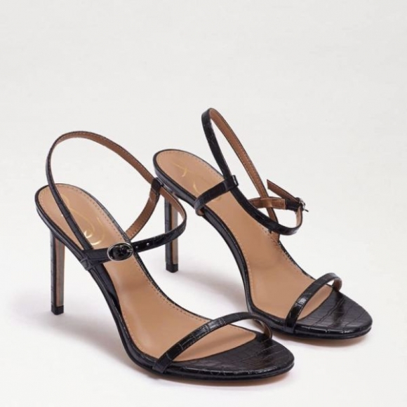 Sam Edelman | Men's Doran Strappy Heeled Sandal-Black Croc