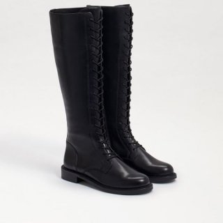 Sam Edelman | Men's Nance Tall Lace-up Boot-Black Leather