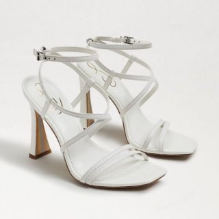 Sam Edelman | Men's Lela Strappy Heel-Bright White Leather