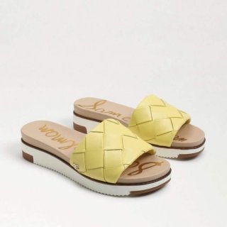 Sam Edelman | Men's Adaley Woven Slide Sandal-Butter Yellow Leather