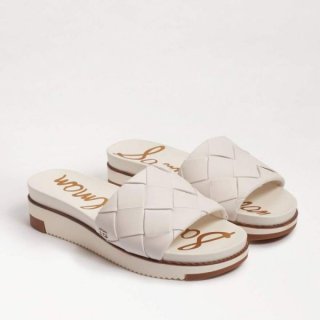 Sam Edelman | Men's Adaley Woven Slide Sandal-Bright White Leather