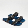 Sam Edelman | Men's Ezel Embellished Slide Sandal-Peacock Blue Satin