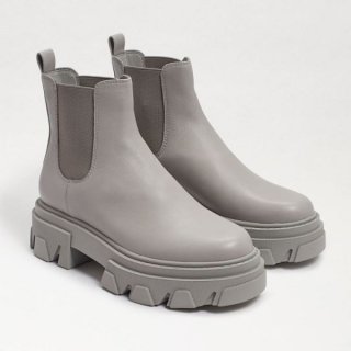 Sam Edelman | Men's Daelyn Chunky Sole Short Boot-Pebble Grey Leather