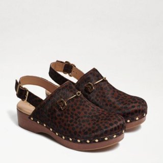 Sam Edelman | Men's Hilda Bit Sling Back Clog-Dark Brown Leopard Brahma