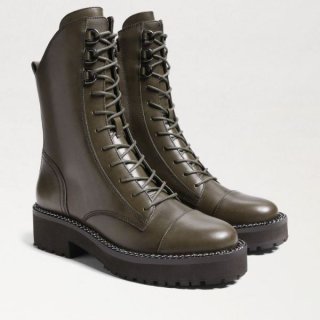 Sam Edelman | Men's Lenley Combat Boot-Alpine Green Leather