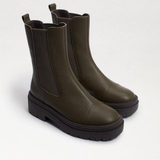 Sam Edelman | Men's Wellington Lug Sole Chelsea Boot-Alpine Green Leather