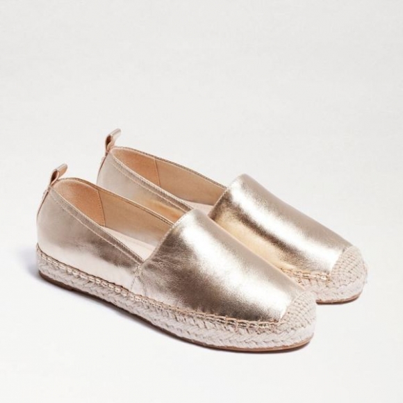 Sam Edelman | Men's Kenley Slip On Espadrille-Gold Leaf Leather