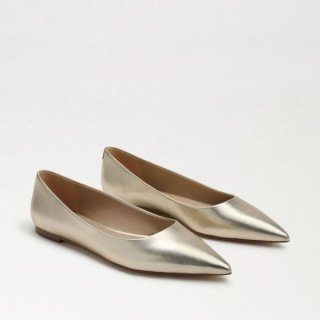 Sam Edelman | Men's Wanda Pointed Toe Flat-Molten Gold Leather