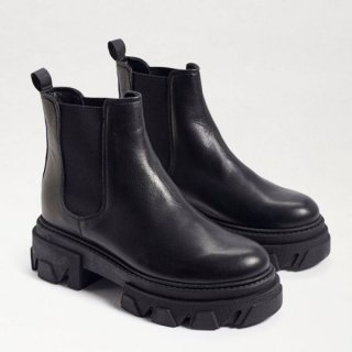 Sam Edelman | Men's Daelyn Chunky Sole Short Boot-Black Leather
