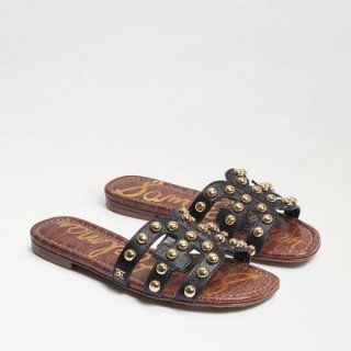 Sam Edelman | Men's Bay 14 Studded Slide Sandal-Black Leather