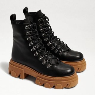 Sam Edelman | Men's Danika Lug Sole Boot-Black Leather