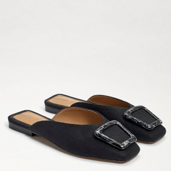 Sam Edelman | Men's Lavina Buckle Mule-Black Linen