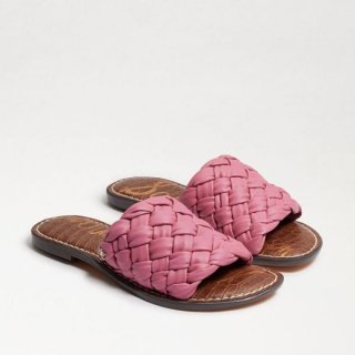 Sam Edelman | Men's Griffin Woven Slide Sandal-Carmine Rose Leather