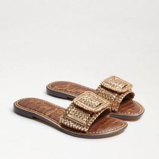 Sam Edelman | Men's Gabriela Woven Slide Sandal-Gold Leather