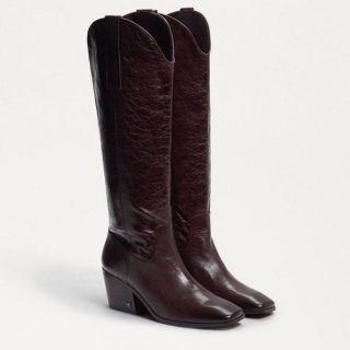 Sam Edelman | Men's Britten Western Boot-Mulled Wine Crinkled Leather