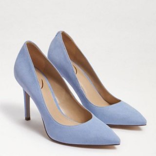 Sam Edelman | Men's Hazel Pointed Toe Heel-Cerulean Blue Suede