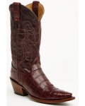 Quick Ship Shyanne Latest Women's Aspen Exotic American Alligator Western Boots - Snip Toe | Black Cherry