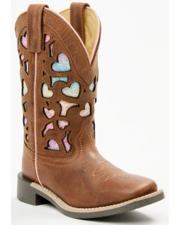 Quick Ship Shyanne Latest Girls' Mi Amor Glitter Inlay Western Boots - Broad Square Toe | Rainbow Quick Ship Shyanne Latest Girls' Mi Amor Glitter Inlay Western Boots - Broad Square Toe | Rainbow