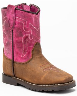 Quick Ship Shyanne Latest Toddler Girls' Lil Lainie Western Boots - Round Toe | Brown/pink Quick Ship Shyanne Latest Toddler Girls' Lil Lainie Western Boots - Round Toe | Brown/pink