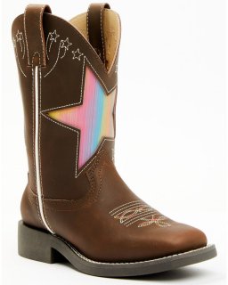 Quick Ship Shyanne Latest Girls' Superstar Western Boots - Broad Square Toe | Brown Quick Ship Shyanne Latest Girls' Superstar Western Boots - Broad Square Toe | Brown