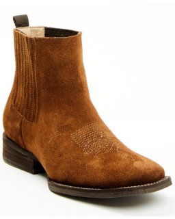 Quick Ship Shyanne Latest Women's Beverly Pull-On Western Booties - Broad Square Toe | Brown