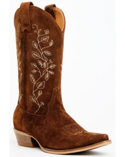 Quick Ship Shyanne Latest Women's Bambi Suede Western Boots - Snip Toe | Brown