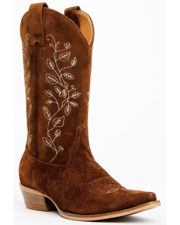 Quick Ship Shyanne Latest Women's Bambi Suede Western Boots - Snip Toe | Brown