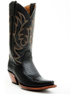 Quick Ship Shyanne Latest Women's Ebonie Exotic Lizard Western Boots - Snip Toe | Black