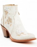 Quick Ship Shyanne Latest Women's Carine Crackadela Floral Western Fashion Booties - Round Toe | White