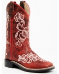 Quick Ship Shyanne Latest Girls' Little Lasy Western Boots - Broad Square Toe | Red