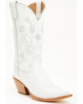 Quick Ship Shyanne Latest Women's Daisie Exotic Full Quill Ostrich Western Boots - Snip Toe | White
