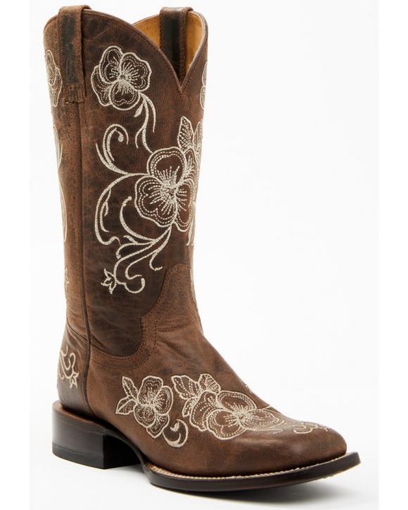 Quick Ship Shyanne Latest Women's Lasy Western Boots - Broad Square Toe | Brown