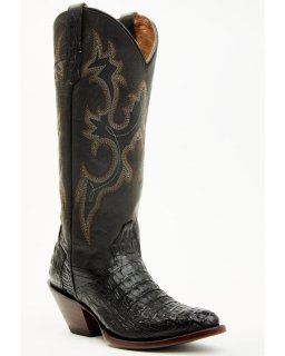 Quick Ship Shyanne Latest Women's Layla Exotic Caiman Western Boots - Round Toe | Black