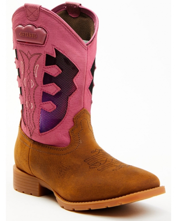 Quick Ship Shyanne Latest Girls' Light-Up Western Boots - Round Toe | Pink