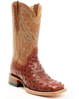 Quick Ship Shyanne Latest Women's Brandie Exotic Ostrich Western Boots - Broad Square Toe | Brown