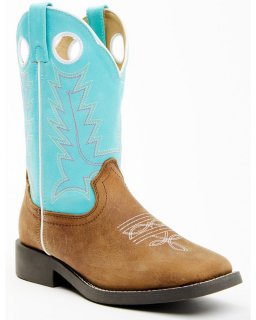 Quick Ship Shyanne Latest Girls' Ceci Western Boots - Broad Square Toe | Blue Quick Ship Shyanne Latest Girls' Ceci Western Boots - Broad Square Toe | Blue