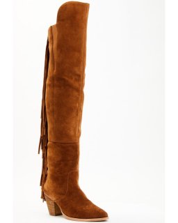 Quick Ship Shyanne Latest Women's Gypset Over The Knee Western Boots - Round Toe | Cognac
